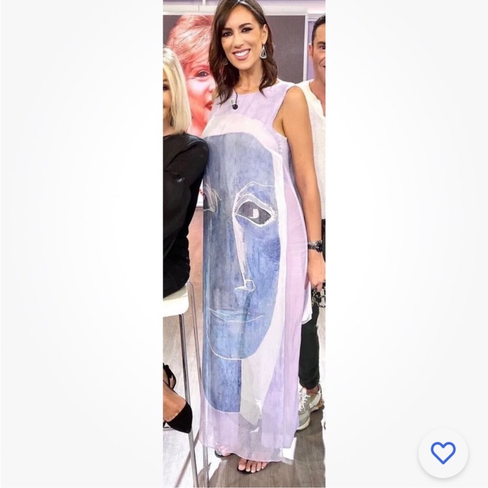 Zara flowy printed dress with scarf